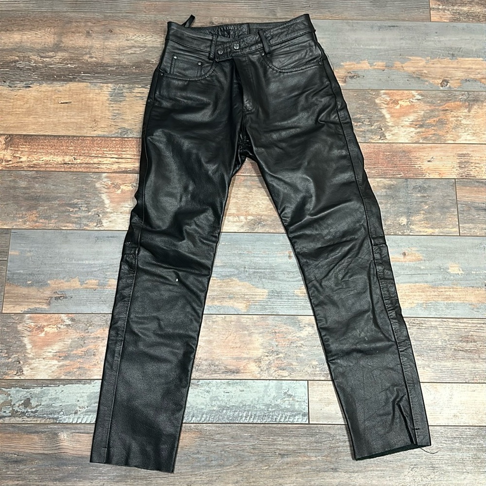 Men’s Motorcycle Black Leather Pants